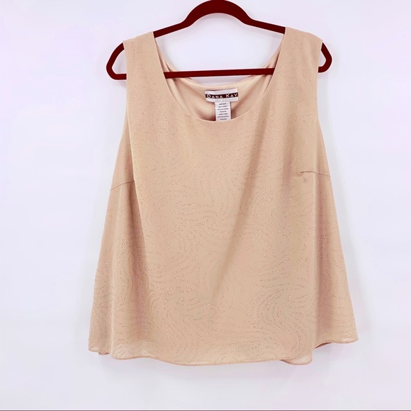 Dana Kay Tops - Dana Kay Tan Gold Shimmer Sleeveless Top Size 24W